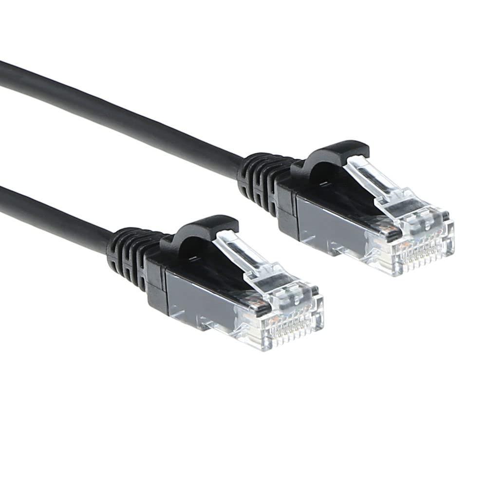 ACT CAT6 LAN Kabel Dünn 3.8mm, U/UTP LSZH, 3M, Schwarz – DC9903